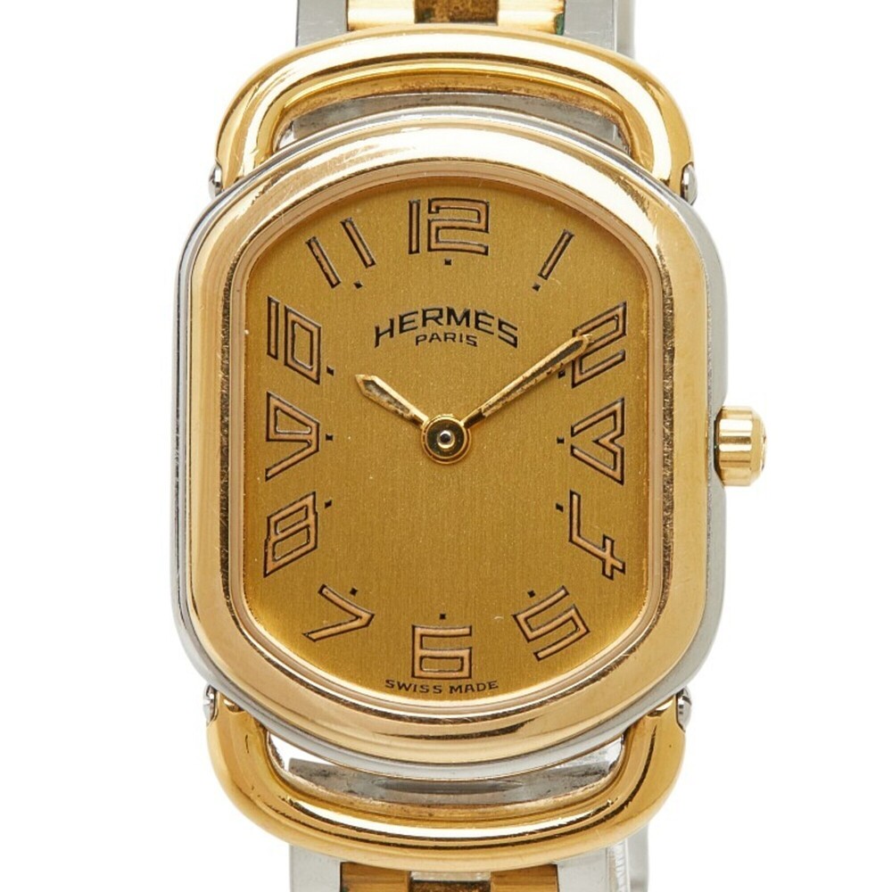 Hermes Gold and Silver Dial Ladies Watch- vintage Rallye